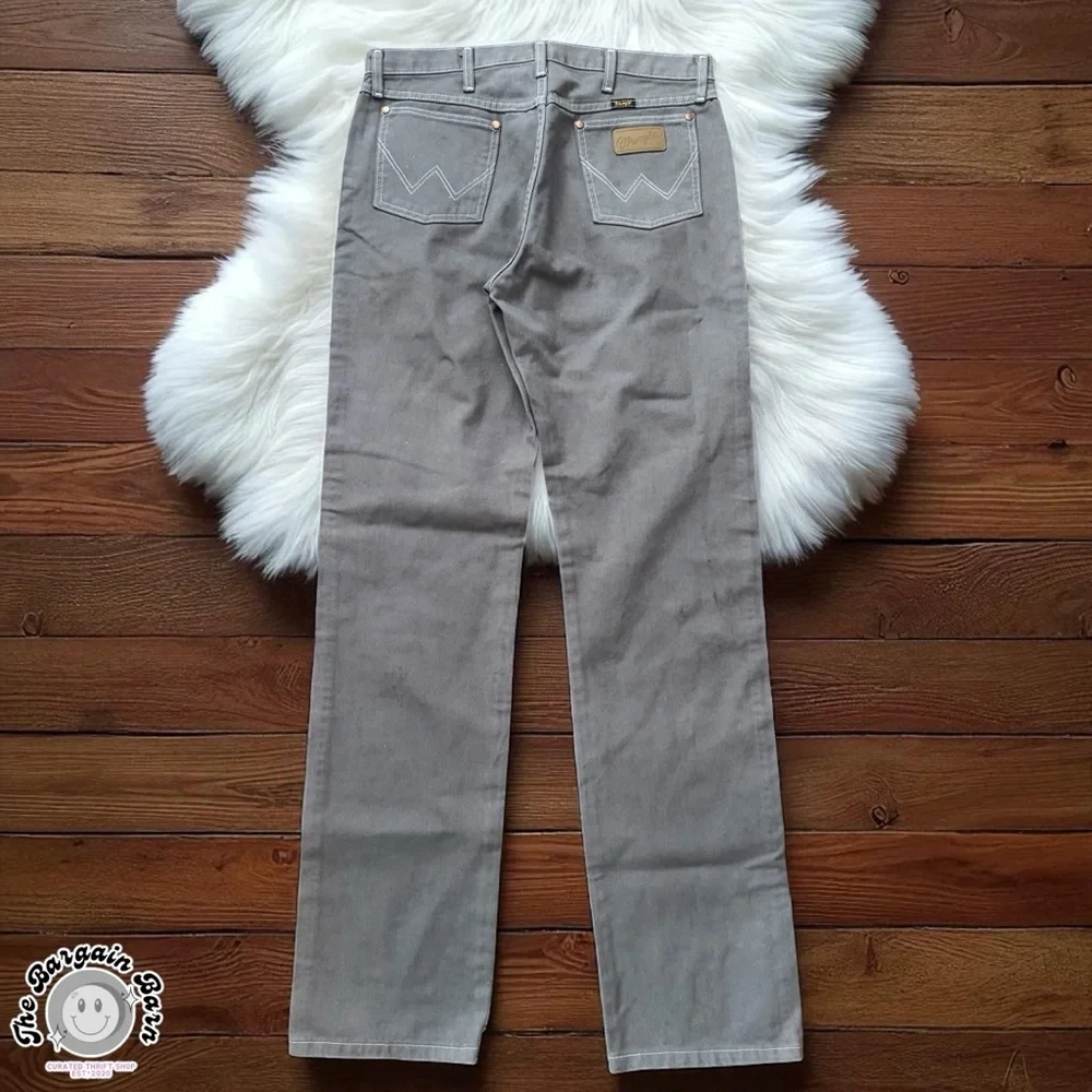 Wrangler 13MWZ Gray Work Jeans 33x36 Cowboy Cut Original Fit Vintage Mexico - Picture 7 of 7
